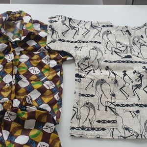 African print handmade Kitenge boys top set